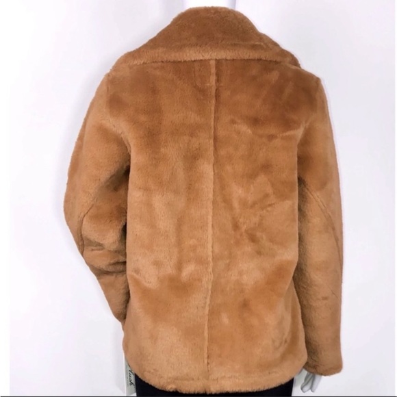 Avec Les Filles Honey Faux Fur Single-Button Jacket SzXS Oversized Notch Lapel - Picture 5 of 16